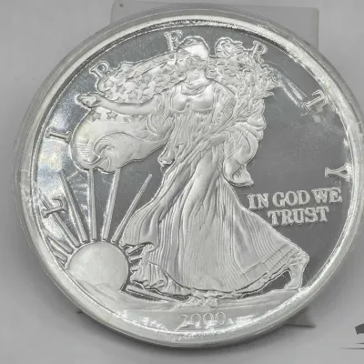 Sale Photo Thumbnail #28: 2002 2000 walking liberty half troy pound round