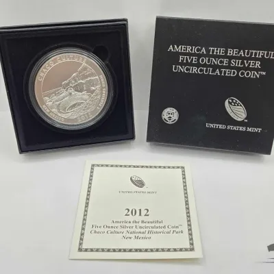 Sale Photo Thumbnail #58: 2058 2012 chaco culture national historical park 5oz silver quarter
