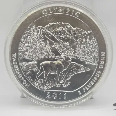 Sale Photo Thumbnail #64: 2070 2011 olympic national park 5oz silver quarter