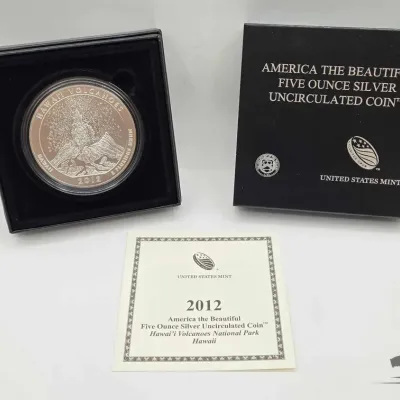 Sale Photo Thumbnail #55: 2052 2012 hawaii volcanoes national park 5oz silver quarter