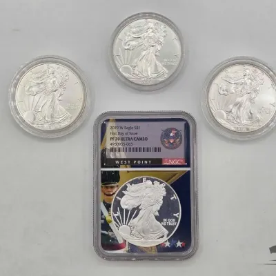 Sale Photo Thumbnail #71: 2082 4 2011 2019 american silver eagle dollars