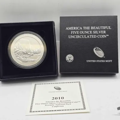 Sale Photo Thumbnail #48: 2038 2010 yosemite national park 5oz silver quarter