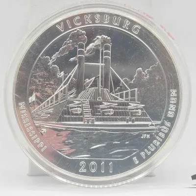 Sale Photo Thumbnail #66: 2074 2011 vicksburg national park 5oz silver quarter