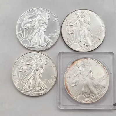 Sale Photo Thumbnail #100: 2136 4 2008 2017 american silver eagle dollars