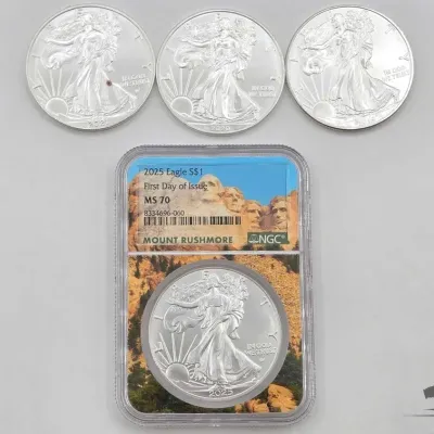 Sale Photo Thumbnail #85: 2110 4 2019 2025 american silver eagle dollars