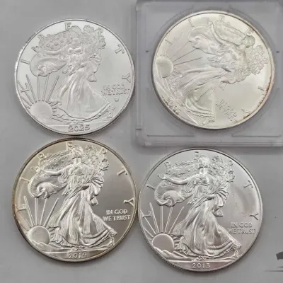 Sale Photo Thumbnail #98: 2134 4 2003 2025 american silver eagle dollars