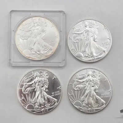 Sale Photo Thumbnail #93: 2124 4 2008 2021 american silver eagle dollars