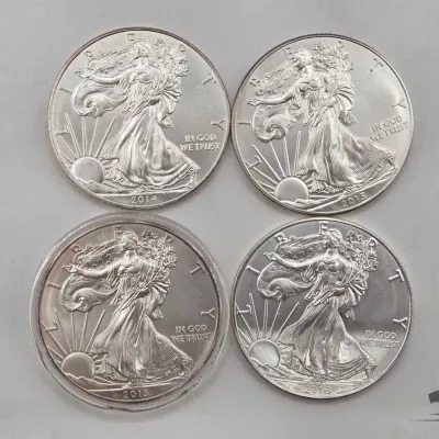 Sale Photo Thumbnail #90: 2118 4 2013 2016 american silver eagle dollars