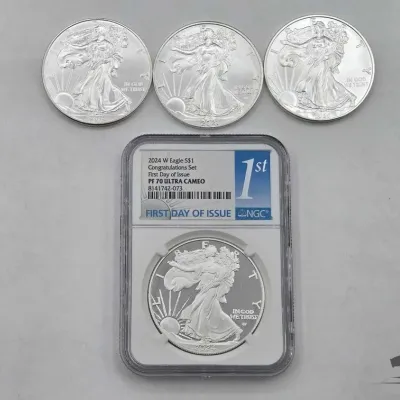 Sale Photo Thumbnail #89: 2116 4 2019 2024 american silver eagle dollars