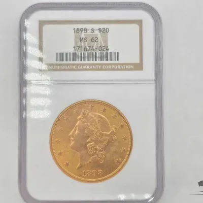 Sale Photo Thumbnail #7: 1906 graded 1898 liberty head double eagle 20 gold coin