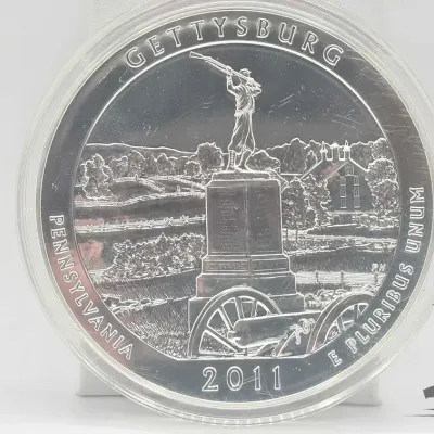 Sale Photo Thumbnail #65: 2072 2011 gettysburg national park 5oz silver quarter
