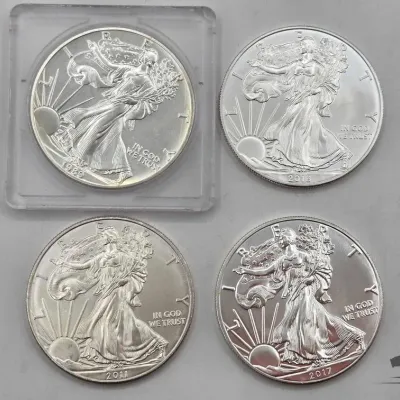 Sale Photo Thumbnail #99: 2135 4 1989 2017 american silver eagle dollars