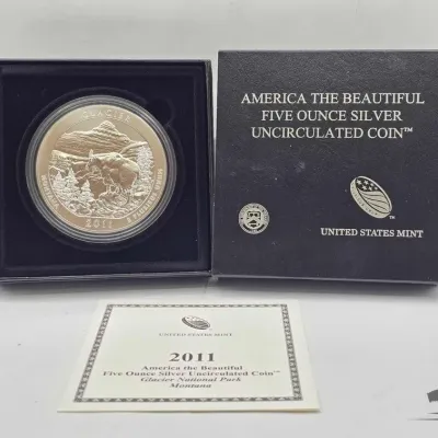 Sale Photo Thumbnail #52: 2046 2011 glacier national park 5oz silver quarter