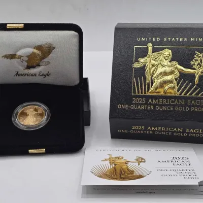 Sale Photo Thumbnail #13: 1914 2025 american eagle quarter oz gold proof coin