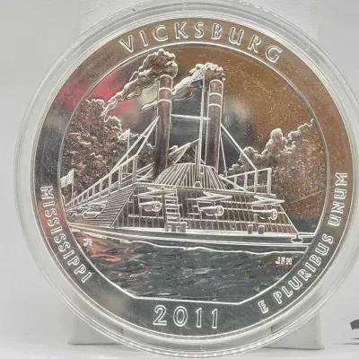 Sale Photo Thumbnail #61: 2064 2011 vicksburg national park 5oz silver quarter