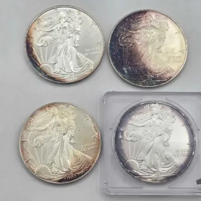 Sale Photo Thumbnail #101: 2137 4 2002 2011 american silver eagle dollars