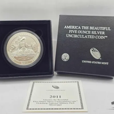 Sale Photo Thumbnail #50: 2042 2011 vicksburg national park 5oz silver quarter