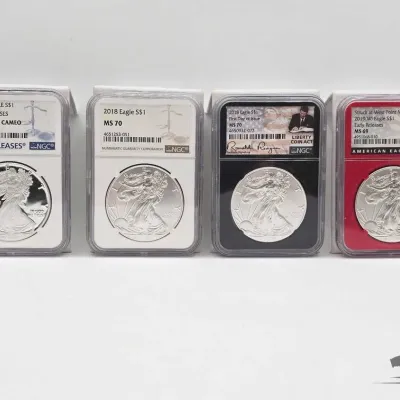 Sale Photo Thumbnail #113: 2178 4 2017 2019 american silver eagle dollars
