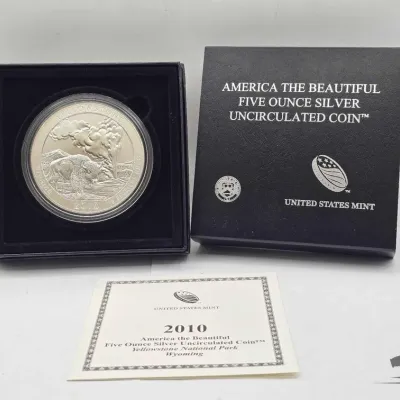 Sale Photo Thumbnail #44: 2030 2010 yellowstone national park 5oz silver quarter