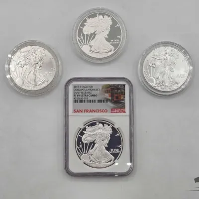 Sale Photo Thumbnail #72: 2084 4 2011 2017 american silver eagle dollars