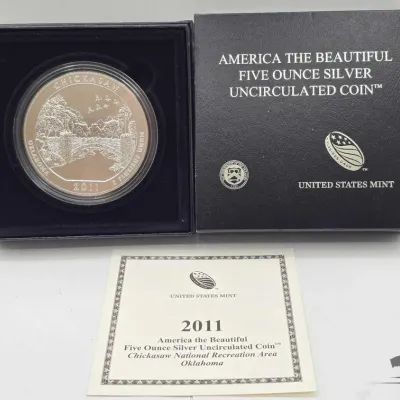 Sale Photo Thumbnail #51: 2044 2011 chickasaw national recreation area 5oz silver quarter