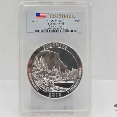 Sale Photo Thumbnail #38: 2018 graded 2010 yosemite national park 5oz silver quarter