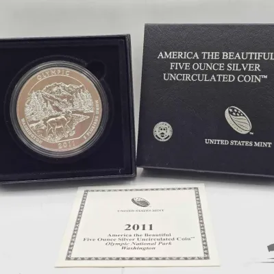 Sale Photo Thumbnail #49: 2040 2011 olympic national park 5oz silver quarter