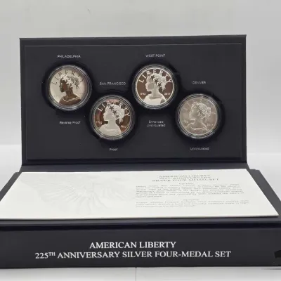 Sale Photo Thumbnail #69: 2080 225th anniversary american liberty 4 silver medal set