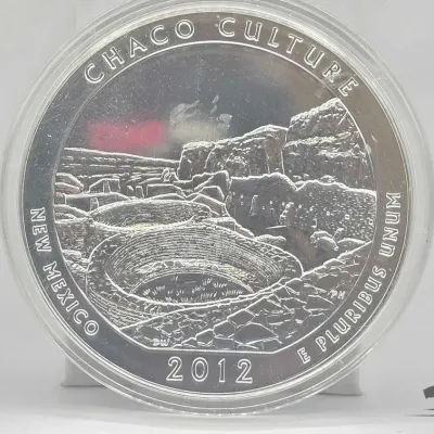 Sale Photo Thumbnail #67: 2076 2012 chaco culture national park 5oz silver quarter