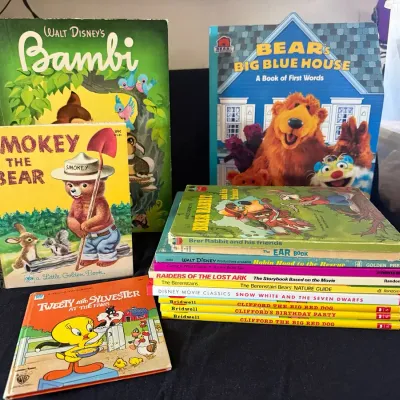 Vintage & Classic Children's Book Lot - Care Bears, Indiana Jones, Disney, Clifford & Little Golden 