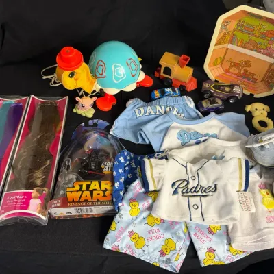 Vintage Toy Lot - 1970 Ideal Mean Mauler, 1972 Mattel, BAB Padres, American Girl & Star Wars