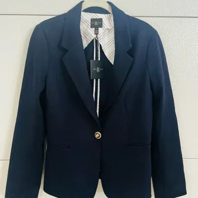 Jules Leopold Navy single-button blazer 