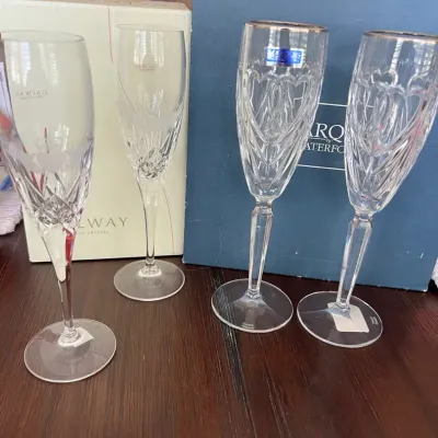 Waterford And Galway Leaded Crystal Wedding Flutes