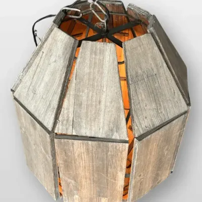 Rustic Wood Pendant Light Chandelier Hanging Lamp Fixture