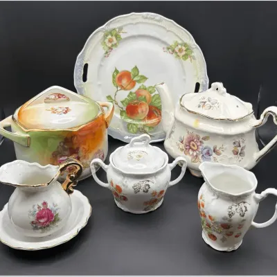 Donegal Ireland Pottery Decorative Ceramic Teapot Creamer Sugar Bowl