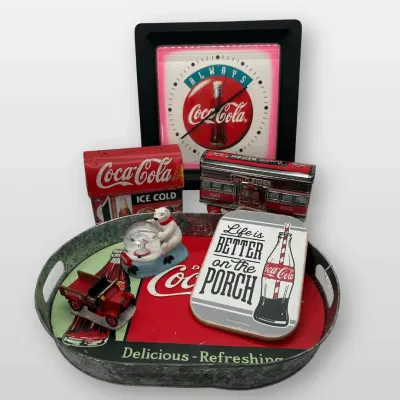 Coca-Cola Collectibles - Tray Clock Tins Snow Globe Diner Decor