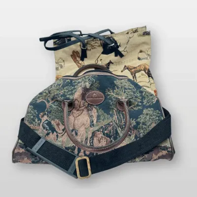 American Flyer and Braciano Equestrian Tapestry Bag Tote