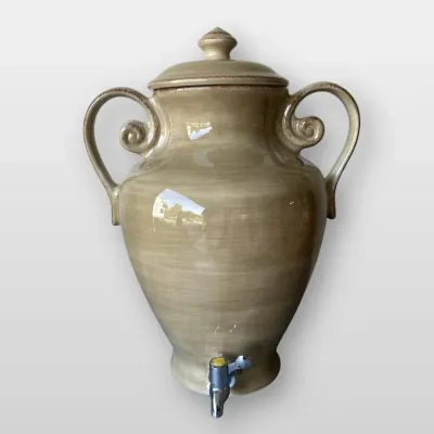 Tabletops Gallery Villa Grande Ceramic Beverage Dispenser Urn with Spigot 17inches tall