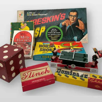 Board Games and Toys - Kreskin's ESP Halsam Dominoes Tin Toys