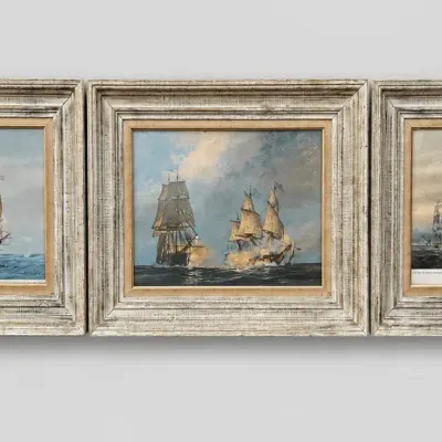 Nautical Ship Art Prints Framed Maritime Wall Decor Set
