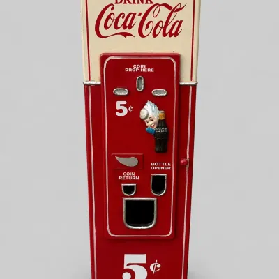 Vintage Coca-Cola Vending Machine Coin Op Bottle Opener Decor 36