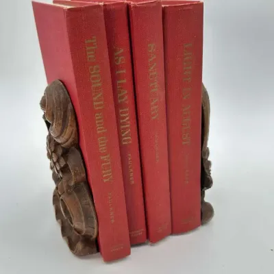 William Faulkner Hardcover Books Set of 4 Novels Collectible Red Fiction