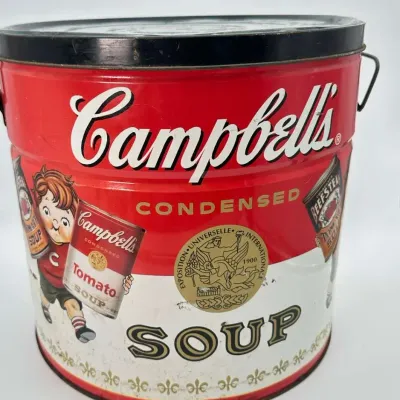 Campbell's Condensed Tomato Soup Metal Bucket Canister