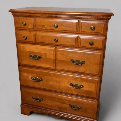 Cherry Wood Chest of Drawers Tallboy Bedroom Dresser