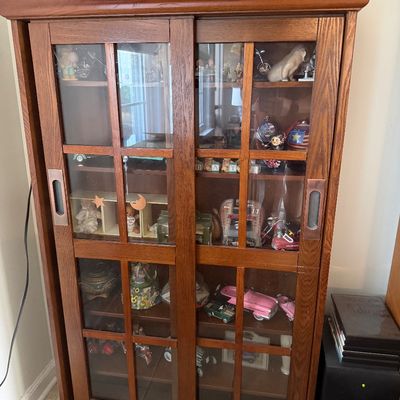 Sale Photo Thumbnail #159: Brown CD/DVD Storage Center with Sliding Doors - 30