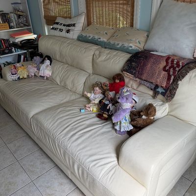 Sale Photo Thumbnail #138: White Cindy Crawford Couch and Ottoman - 300