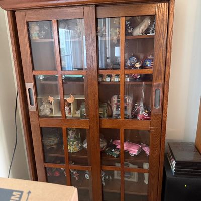 Sale Photo Thumbnail #158: Brown CD/DVD Storage Center with Sliding Doors - 30 