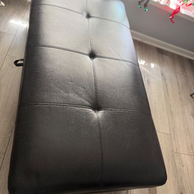 Sale Photo Thumbnail #136: Tufted Leather Storage Settee - 40 