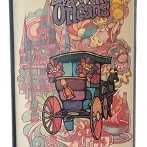 Sale Photo Thumbnail #145: Psychedelic Art Poster - Vintage John Lichtenwalner La Nouvelle Orleans