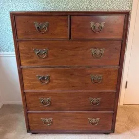 Sale Photo Thumbnail #138: Vintage Henredon Asian Chinoiserie Mahogany Tall Chest of Drawers